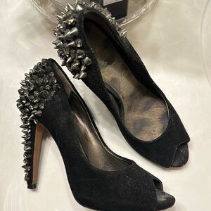 Sam Edelman Spike Lorissa suede heels pumps peep toe